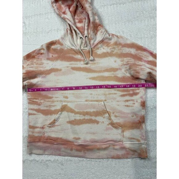 Mother The Square Tie Dye Hoodie Small Pink Orange Peach Sweatshirt Long Sleeve - Picture 5 of 6